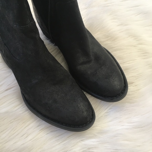 Born Black Suede Leather Buckle Boots - Picture 4 of 8